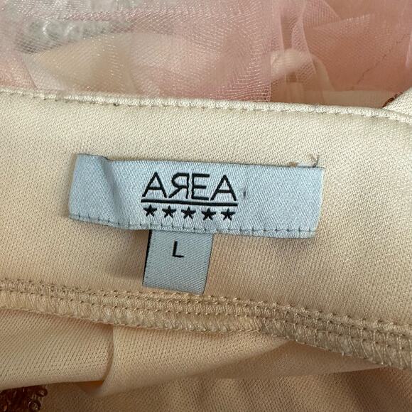 Area Sequin Pink Low Plunge Dress Sz L NWOT - Picture 5 of 12